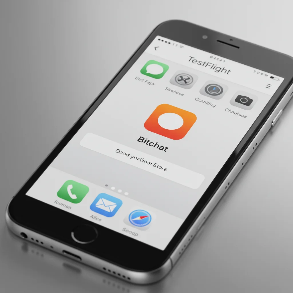 Bitchat app download screen on TestFlight for iOS users, showcasing official beta installation process in 2025