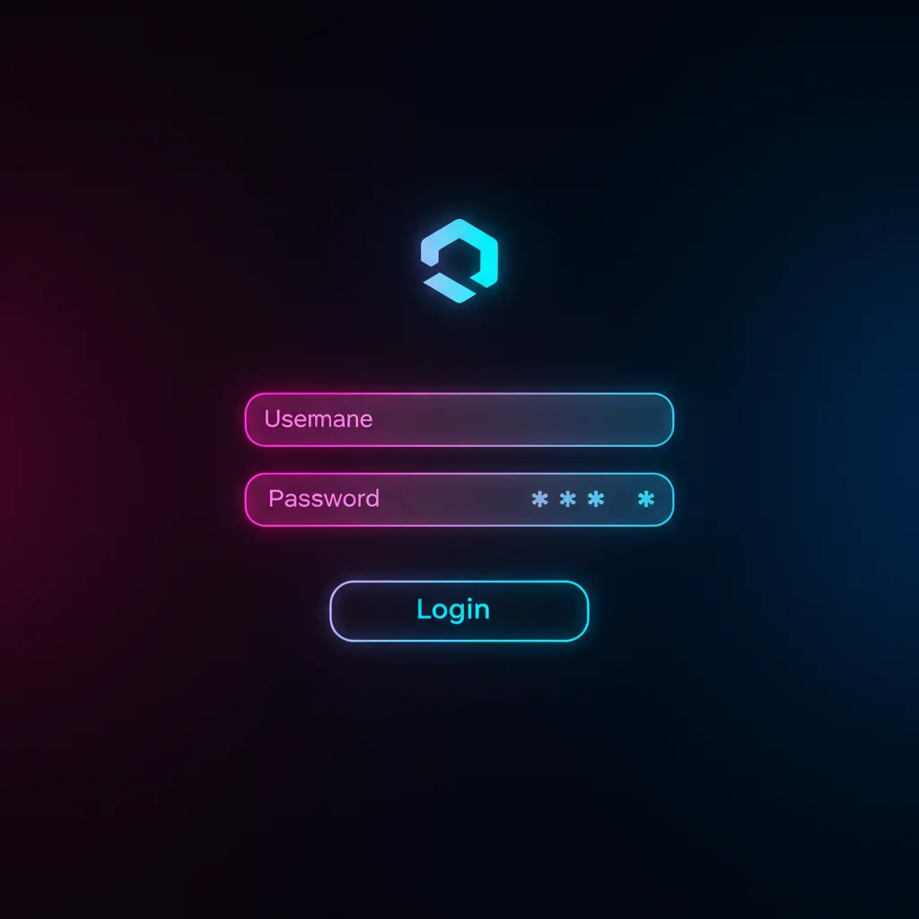 Bitchat login screen interface with username and password fields on a mobile device in dark mode design